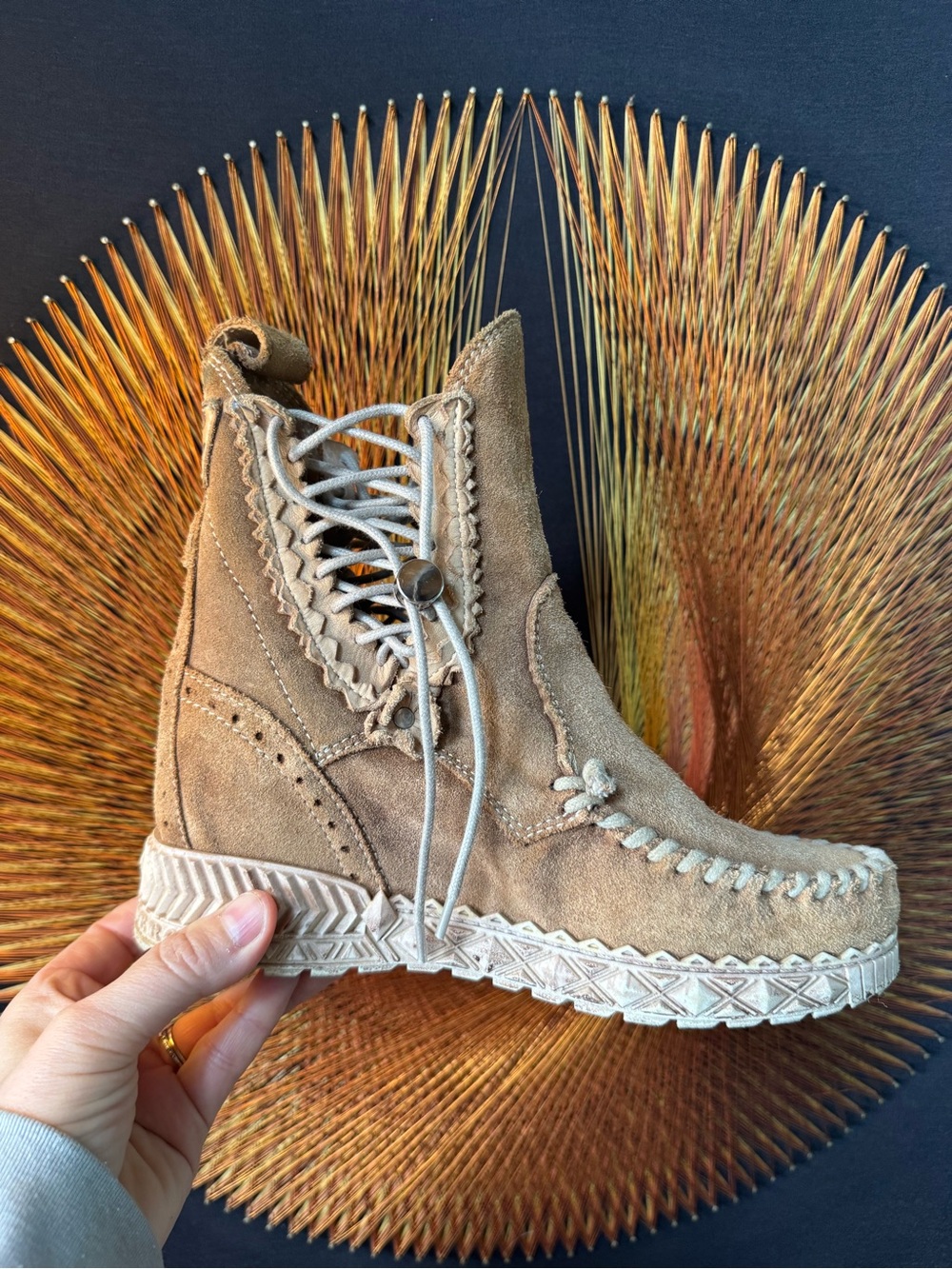 El Vaquero Agnes Hidden Wedge Ankle Boot 38/ 7.5 or 8 - Picture 7 of 16